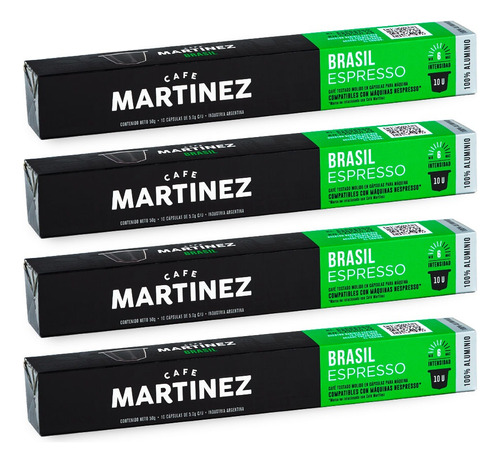 Capsulas Brasil Compatibles Con Maquinas Nespresso Pack X4 40 U