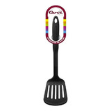 Espatula Calada Nylon Carol Negro Cocina Apto Teflon 32.5 Cm