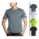 Playera Manga Corta Gym Correr , Licra De Secado Rápido