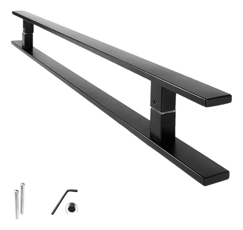 Puxador Inox Preto Porta Pivotante 80cm 40x10