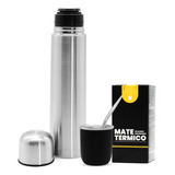 Combo De Mate Termico Acero Inoxidable + Bombilla + Termo