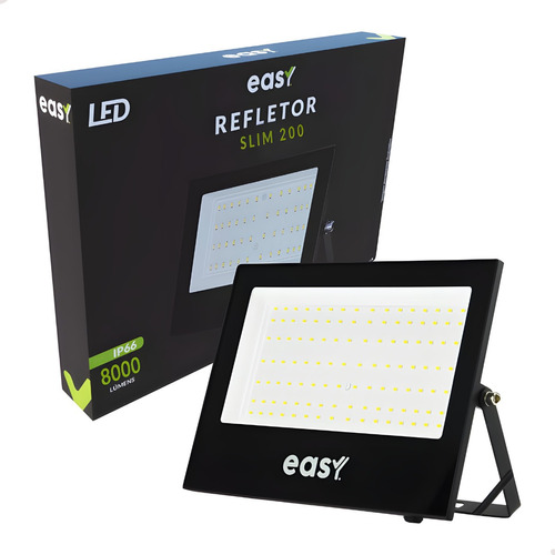 Kit 5 Refletor Led 200w Holofote Ip65 Branco Frio 6500k