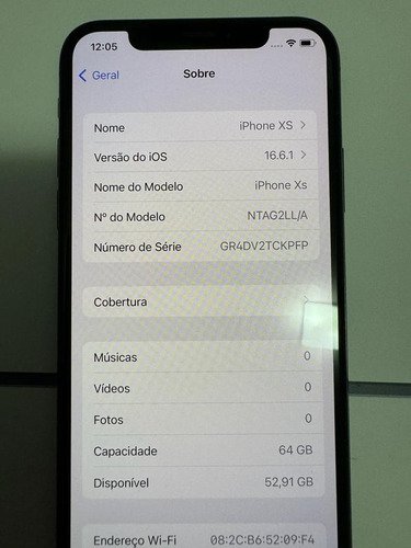  iPhone XS 64 Gb Cinza-espacial