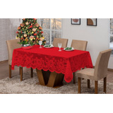 Toalha De Tecido Renda Floral Para Mesa 6 Cadeiras Natal