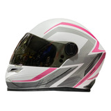 Casco Para Moto Vertigo Blanco C/ Rosa No Fucsia No Hawk