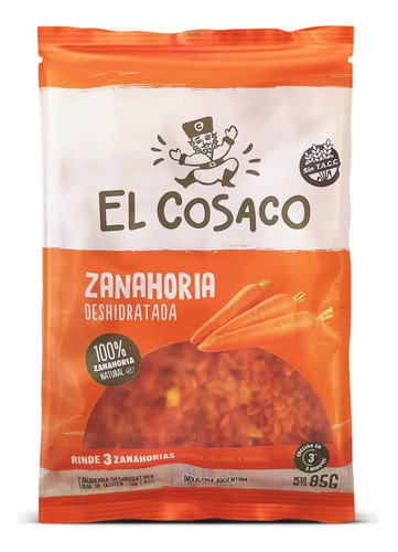 Zanahorias Deshidratadas Natural Sin Tacc Cosaco Bolsa X85g
