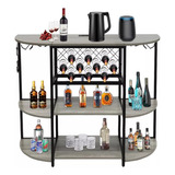 Mueble Bar De Vinos Con Luces Led Vintage Minimalista