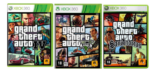 Gta 4 + Gta 5 + Gta Sanandreas Xbox360 Formato Dvd 