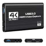 Placa Captura De Vídeo 4k 1080p 60fps Full Hd Usb 3.0 Hdmi