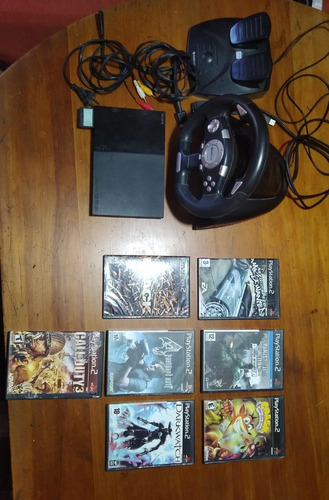 Playstation 2 Slim Opl+juegos+volante 