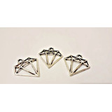 40 Dijes Metal Plateado Diamante Diamantes Para Pulseras Cin
