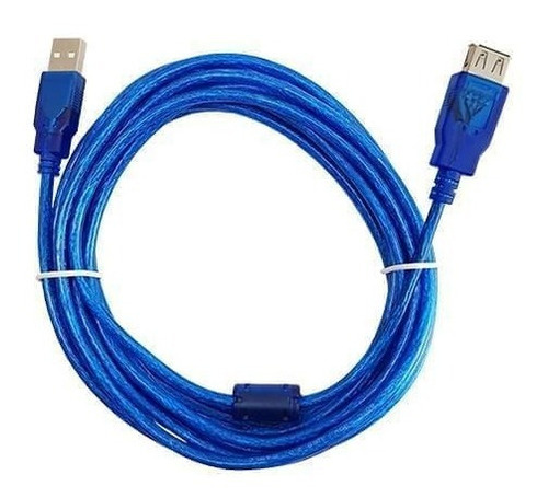  Cable Usb  2.0 A/a Macho-hembra Extension  5 Mts Azul Blind