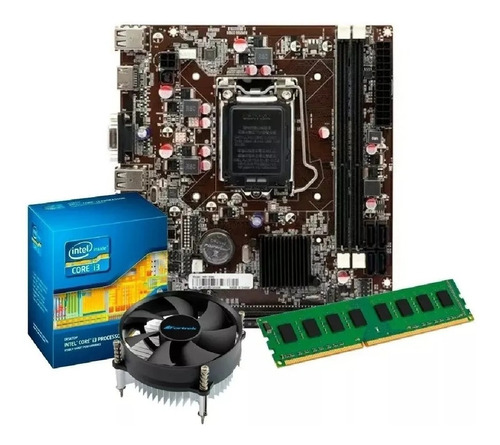 Kit I3 2100 + Placa Mãe H61 1155 + 4gb Ddr3 + Cooler Novo 