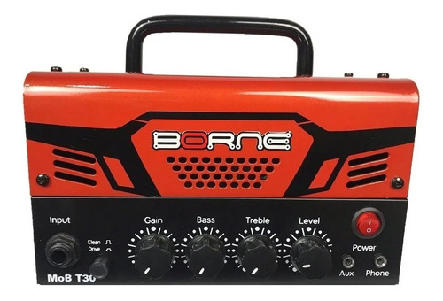 Mini Cabeçote Amplificador Borne Mob T30 Laranja 30w