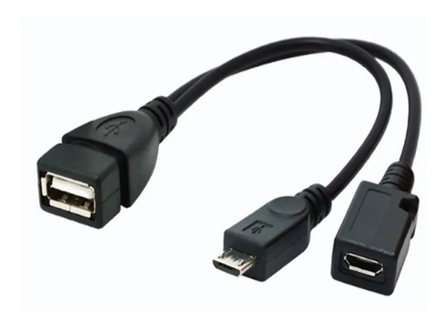 Cable Splitter Y Micro Usb Macho A Usb Hembra Otg 20 Cm