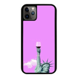 Funda Uso Rudo Tpu Para iPhone Estatua Libertad Vino Copa