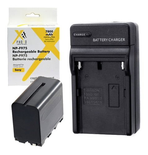 Bateria De Litio Npf-975 7.800mah + Cargador  Luz Led