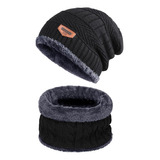 Conjunto Gorro Bufanda Invierno Punto Térmicos Unisex Moda