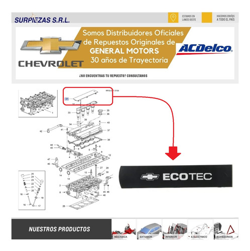 Emblema Tapa Valvula Cruze Ecotec Chevrolet Original Foto 3