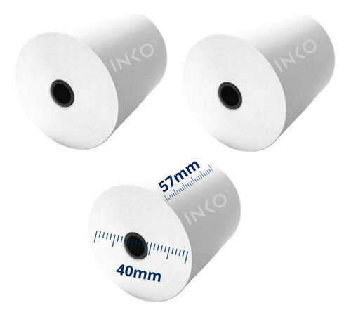 Rollo De Papel Termico Inko Impresora 58mmx40mm Paquete 50 Piezas Color Negro