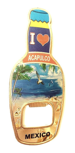 Imán Cerveza Destapador Acapulco 01 Refrigerador Recuerdo 