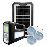 Kit Sistema De Iluminação Solar Led Frontal Carregador Usb 