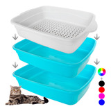 Bandeja Para Areia De Gato Higiênica Com Peneira 2 Bandejas 