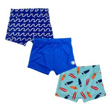 Kit 3 Sungas Boxer Lisa E Estampada Verão Praia Piscina