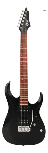 Guitarra Eléctrica Cort X Series X100 De Meranti Black Poro Abierto Con Diapasón De Jatoba