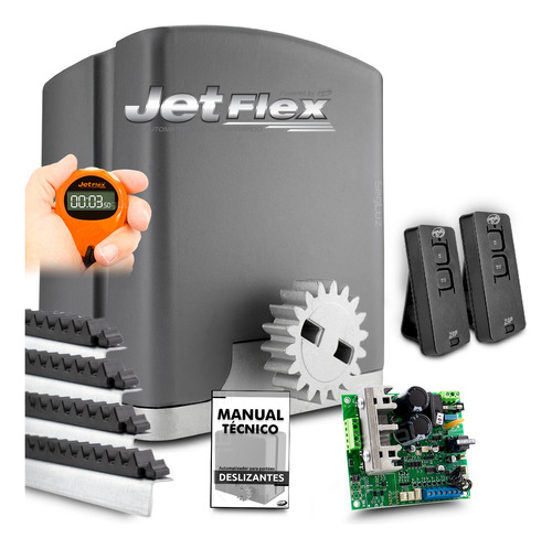 Kit Motor Ppa Dz Rio Jet Flex 4m Crem 2 Control Portão 500kg