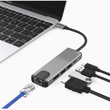 Hub De Encaixe Tipo C 5 Em 1 Adaptador Usb Ac Hdmi Com Ether