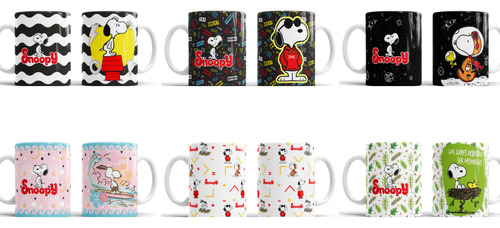 Taza Snoopy Serie T.v Anime Kit 6 Tazas Varios Modelos