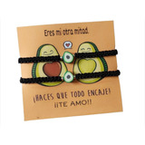 Pulseras Parejas Amistad De Aguacate Ajustables Negras Hilo