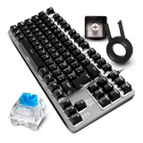 Teclado Gamer Adamantiun Mini Shuriken Ak01 Qwerty Português Brasil Cor Cinza Com Luz Branco