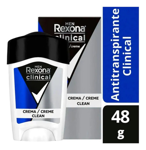 Pack 5 Rexona Clinical Desodorante En Crema Clean 48gr