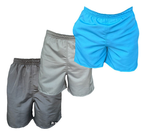 Kit 3 Short Tactel Shortinho Masculino Academia Praia Verão 