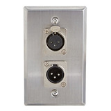 Placa De Pared De Acero Inoxidable Para Conectores Xlr