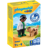 Playmobil Veterinario Con Perro  1.2.3 Para Niños Pequeño.