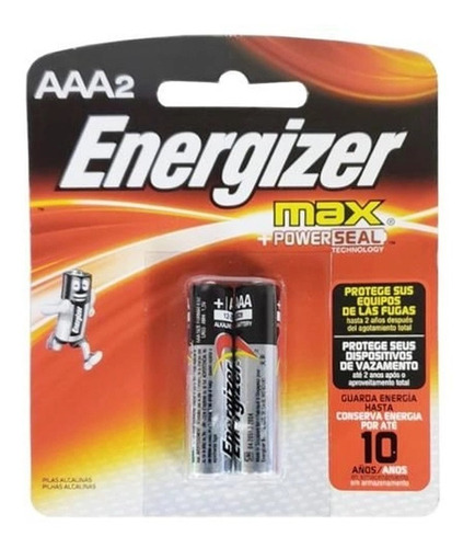 Pilha Alcalina Energizer Max Powerseal Technology Aaa2