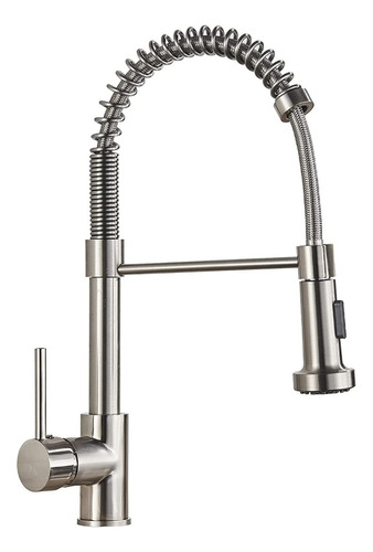 Llave Monomando Lavaplatos Flexible Griferia Cocina- Plata