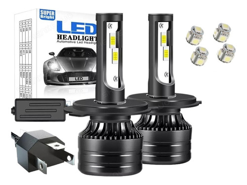 Kit De Faros Delanteros De 2 Lados 9003 H4 Led Canbus Csp