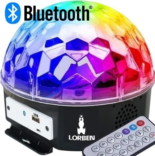 Meia Bola Maluca Led Rgb Bluetooth Pendrive Controle Remoto