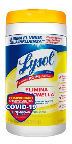 80 Toallitas Desinfectantes Lysol De Superficies Citrus 