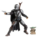 Boneco Mandalorian Beskar + Baby Yoda Black Series Star Wars