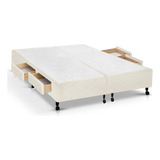 Cama Box Base C/gavetas Queen Poli Bege (158x27-c/4 Gav)cas