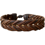 Pulsera Cuero Hombre Mujer Juvenil Moda Brazalete Trenzado