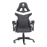 Silla Gamer Dooku Cuero Blanca Y Negra Kj-463t-bw Color Blanco Y Negro Material Del Tapizado Cuero Sintético