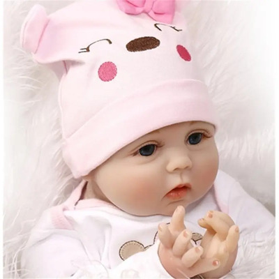 Real Bebe Reborn 57 Cm Silicon Cuerpo Tela Osita Ojos Azules | Meses sin interés