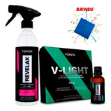 Ceramic Coating Farol Vidros V-light 50ml + Revelax Vonixx