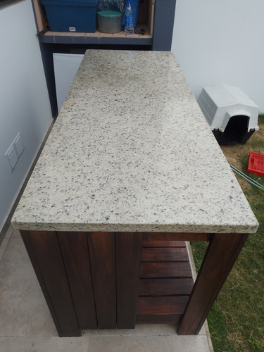 Vendo Isla Cocina Granito Y Madera (180x70x86)